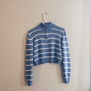 AE studio cropped quarter zip sweater